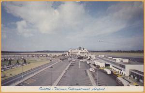 Seattle, Wash., Seattle, Tacoma international Airport - 1940's buses & Taxies