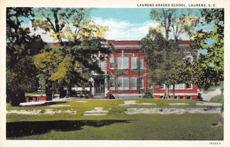 Laurens South Carolina Laurens Graded School Vintage Postcard AA54608