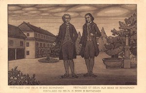 B060 Art Personalities 1914 Pestalozzi and Iselin in Bad Schinznach postcard