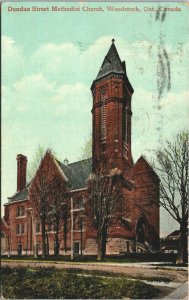 Canada Dundas Street Methodist Church Woodstock Ontario Vintage Postcard 03.60