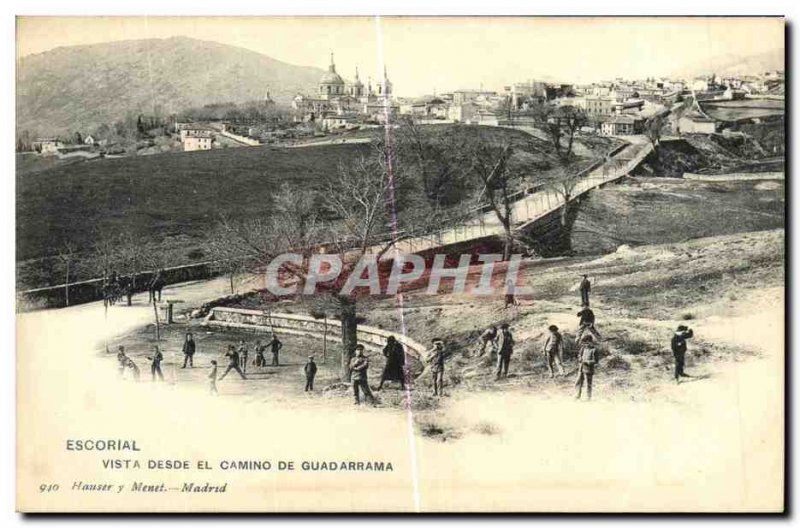 Old Postcard Escorial Vista Desde El Camino De Guadarrama Children