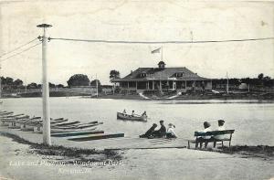 c1908 Postcard; Lake & Pavilion, WIndmont Park, Kewanee IL Henry County Posted
