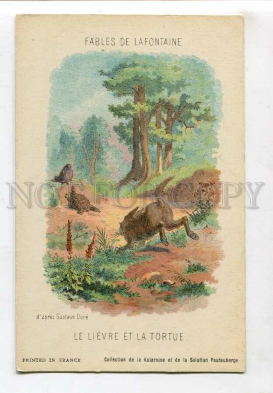 3127991 FABLES Turtle & Hare by Gustave DORE Vintage RARE PC