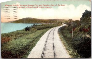 Missouri Pacific, 1913 Bet. Kansas City and Omaha, Railroad, Vintage Postcard