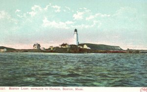 Vintage Postcard Boston Light Entrance To Harbor Boston Massachusetts Ma MNC Pub