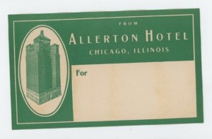 1930's-40's Allerton Hotel Chicago Luggage Label EVN2