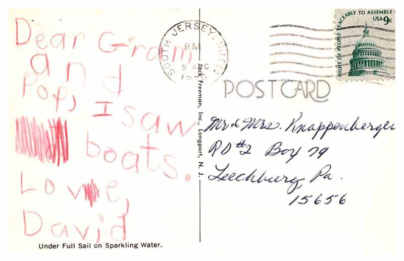 Postcard BOAT SCENE Ocean City New Jersey NJ AS2355