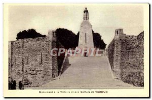 Old Postcard Monument To Victory For Soldiers And De Verdun Army