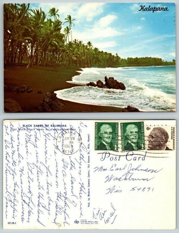 C. 1969 Black Sands Beach Scenery Kalapana,HI Hawaii Vintage Postcard