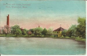 Worcester, Mass., Pavilion And Lake, Institute Park