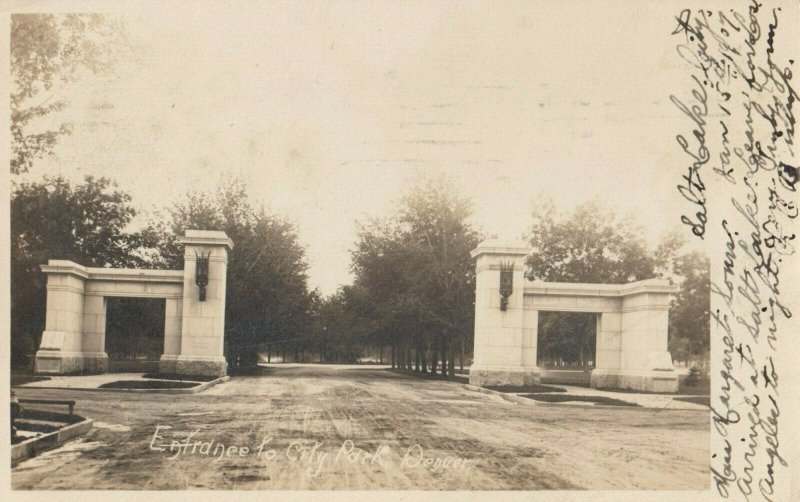 RP: DENVER , Colorado , 1907 ; Entrance to City Park