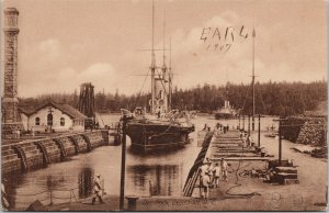 Esquimalt BC Dry Dock Sailors Ships 'Earl' Noted c1907 Barber Bros Postcard E96