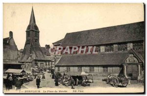 Old Postcard Honfleur La Place du Marche