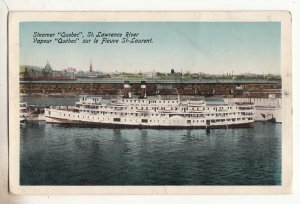 P3251 old postcard ship steamer quebec st lawrence harbor canada