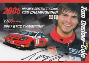 Tom Onslow Cole Motor Racing Touring Cars Hand Signed Photo