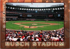 VINTAGE CONTINENTAL SIZE POSTCARD BUSCH STADIUM ST. LOUIS MISSOURI