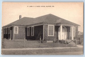 c1950 St. Luke PE Parish House Facade Pathway Entrance Seaford Delaware Postcard