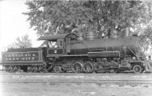 J31/ Cadillac & Lake City Michigan Railroad RPPC Postcard c60s Loco 153