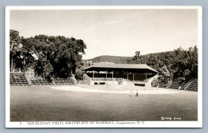 COOPERSTOWN NY BASEBALL DOUBLEDAY FIELD ANTIQUE REAL PHOTO POSTCARD RPPC