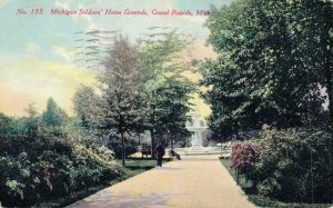 USA Michigan Soldiers Home Grounds Grand Rapids Vintage Postcard 07.52