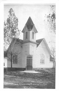 G55/ Tampico Illinois RPPC Postcard c1950s Christian Church Building