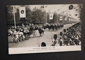 Mint Royalty RPPC Postcard The Royal Wedding 1960 Procession Buckingham Palace