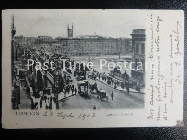 c1903 - London Bridge - Undivided Back - HAMMERSMITH W. (39) Double DUPLEX