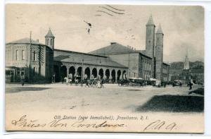 Old Railroad Depot Station Providence Rhode Island 1906 postcard