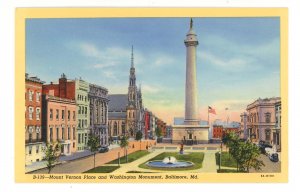 MD - Baltimore. Washington Monument in Mt. Vernon Place