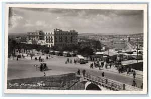 c1940's View of Phoenicia Hotel Malta Unposted Vintage RPPC Photo Postcard