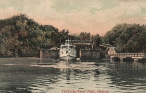 Vintage Postcard 1907 View of The Locks Jones Falls Ontario Canada CAN