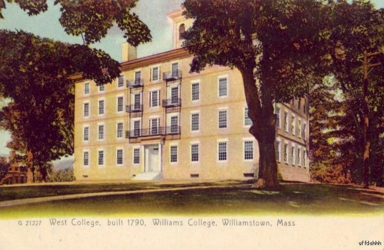 PRE-1907 WILLIAMSTOWN, MA WEST COLLEGE built 1790 WILLIAMS COLLEGE