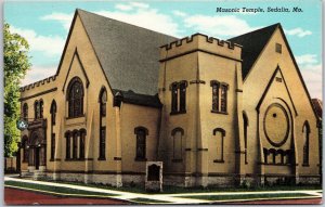 Masonic Temple Sedalia Missouri MO Building & Grounds Postcard