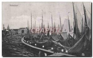 Old Postcard Netherlands Volendam boats