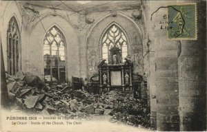 CPA Guerre Military PÉRONNE Intérieur de l'Église (807625)