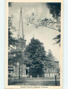 Unused 1940's CHURCH SCENE Rutland Vermont VT p5112