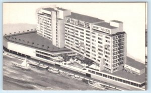 MIAMI, Florida FL ~ Aerial View DUPONT TARLETON HOTEL Roadside 1950-60s Postcard