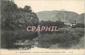 Old Postcard Remiremont The banks of the Moselle and Victor barracks