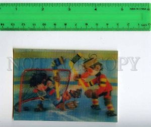 254362 USSR Sobolev Cartoon ice hockey 3-D CALENDAR 1987 year