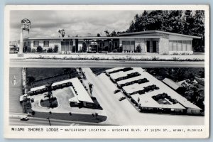 Miami Shores Lodge Waterfront Location Miami Florida FL RPPC Photo Postcard