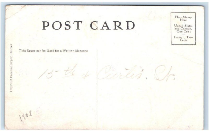 DENVER, CO Colorado ~ Interior The FAMOUS CAFE 1908 Roadside Postcard 