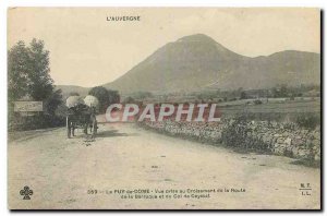 Old Postcard Auvergne Puy de Dome view taken Crossing the Road Barn and Colle...