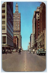1953 Boston Avenue Looking North Tulsa Oklahoma Oil Capital MA Unposted Postcard
