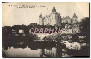 Postcard Old La Rochefoucauld Le Chateau and Tardoire Bridge