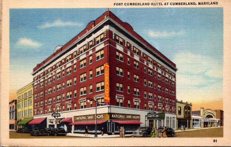 Maryland Cumberland Fort Cumberland Hotel National Shirt Company On Corner