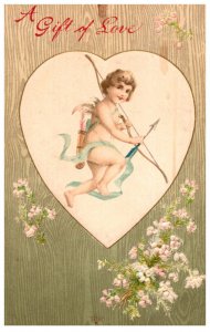 Valentine   Agift of love, Cupid shooting Arrow