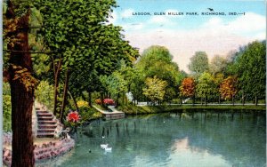 1940s The Lagoon Glen Miller Park Richmond Indiana Postcard