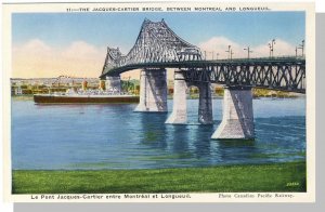 Montreal, Quebec, Canada Postcard, Jacques Cartier Bridge