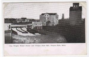 Wright Water Power & Mill Fergus Mills Minnesota postcard