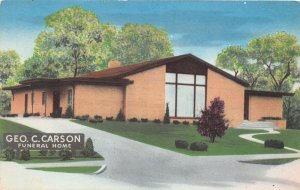 G82/ Kansas City Missouri Postcard Linen Geo Carson Funeral Home 2